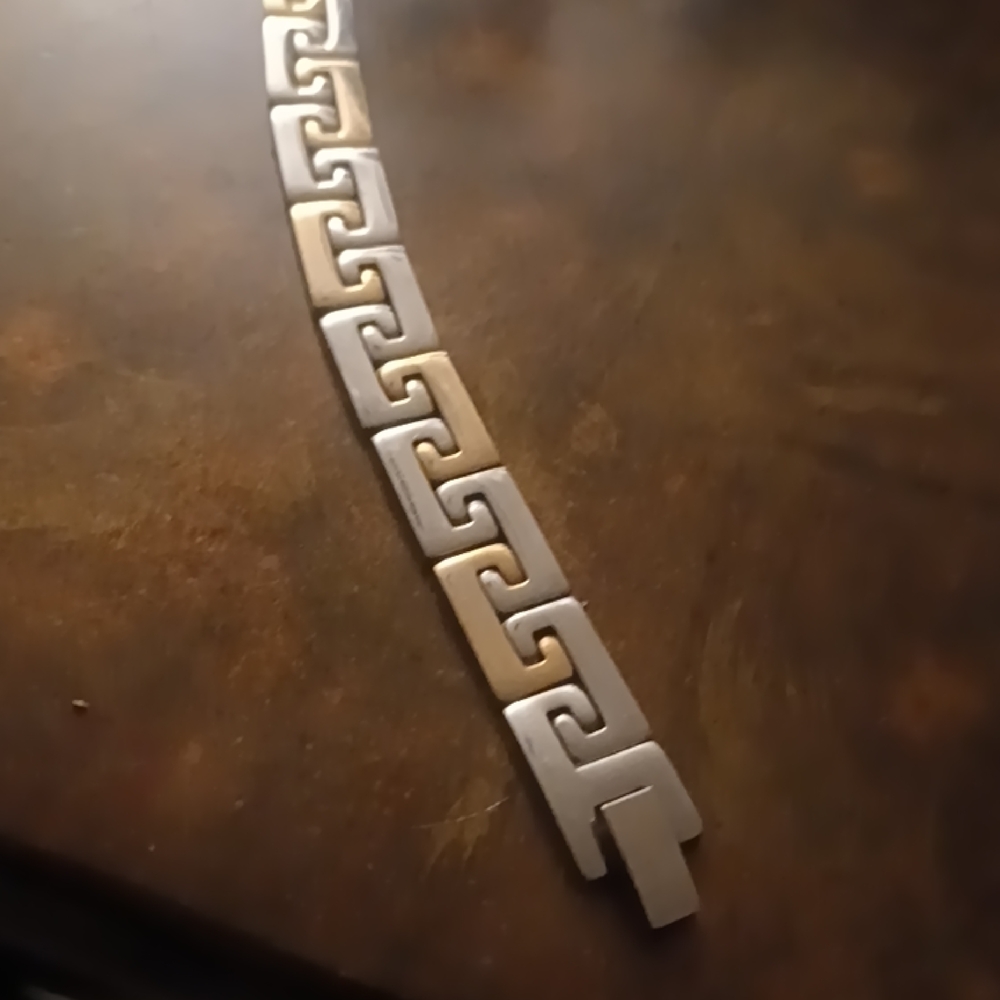 Stylish Silver and Gold Men's Bracelet